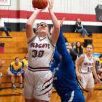 PHOTO BY VAN ADAM DAVIS Ocostas Alexia Bradley (30) scores from the low post during a 53-47 win over Chief Lecshi on Thursday in Westport.
