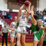 PHOTO BY FOREST WORGUM Montesanos Jillie Dalan (24) had a double-double in a 28-23 loss to Tumwater on Saturday in Montesano.