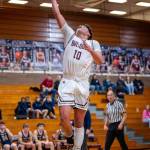 PHOTO BY FOREST WORGUM Montesanos Jaxson Wilson (10) scores on a layup during the during the Bulldogs 54-41 victory on Monday in Montesano.