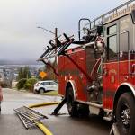 Fifteen firefighters including three engines and three ambulances responded to a structure fire in Aberdeen Thursday morning. (Michael S. Lockett / The Daily World)