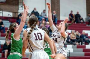 PHOTO BY FOREST WORGUM
Montesano's Jillie Dalan (24), seen here in a file photo, scored 27 points to lead the Bulldogs to a 54-33 win over Aberdeen in the title game of the Montesano Winter Classic on Friday in Montesano.