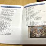 The two pages show the names of deceased members of the Monday Study Club, which has run for 107 years. The page on the right shows a list of the topics the club has researched since 2000. (Matthew N. Wells / The Daily World)