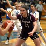 RYAN SPARKS | THE DAILY WORLD Montesano sophomore forward Jillie Dalan had a double-double with 24 points and 19 rebounds in a 53-32 win over Elma on Wednesday in Elma.