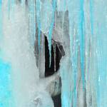 Matthew N. Wells / The Daily World
This isnt a cave. This is a close-up view of the fountain in front of Aberdeen City Hall. The artistic piece is called Heaven, Man and Earth, and its by George Tsutakawa. The piece is dated 1997. However the icicles and what appears to be blue dye are new. They popped up sometime in the last couple days.