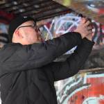 Matthew N. Wells / The Daily World
Kanghyun Bu, from Seoul, South Korea, traveled to Aberdeen Monday to see the late Kurt Cobains old haunts, including Cobains old house and underneath the Young Street Bridge. He seemed to rather enjoy his trip with his friend Ryle Lee, also from Seoul. Were not hardcore fans, but we grew up listening to Nirvana, Bu said.