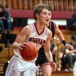 PHOTO BY FOREST WORGUM Hoquiams Zander Jump dribbles against Tenino in a 60-54 loss on Wednesday at Hoquiam High School.