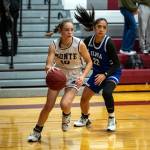 PHOTO BY FOREST WORGUM Montesano sophomore Lex Stanfield (10) drives the baseline against Elma senior Eliza Sibbett during the Bulldogs 56-34 victory on Thursday in Montesano.