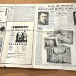 Matthew N. Wells / The Daily World
This newspaper, dated July 5, 1928, features a story about the opening of the 7th Street Theatre. The theater, which has been maintained, renovated and repaired throughout the past 95-plus years, opened July 10, 1928. Youll find this and many more artifacts, as well as people yearning to tell the stories of theater throughout Grays Harbor County, at The Friends of the Aberdeen Museum. To find where they are, head to the K Street entrance of Aberdeen Art Center  200 W. Market St.