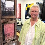 Matthew N. Wells / The Daily World
Connie Parsons, who volunteers with The Friends of the Aberdeen Museum (FAM), gives a tour of the space at 200 W. Market Suite 1. To enter FAM, which is situated inside the Aberdeen Art Center building, head to the door on K Street. Parsons said it takes about one months worth of research, and then about a week to get the exhibits going.
