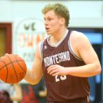 RYAN SPARKS | THE DAILY WORLD Montesano senior forward Tyce Peterson scored 23 points to lead the Bulldogs to a 61-28 win over Hoquiam on Friday at Hoquiam High School.