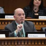 Sen. Keith Wagoner, R-Sedro Woolley, speaks during a public hearing about a police pursuit initiative in Olympia on Wednesday. (Michael S. Lockett / The Daily World()
