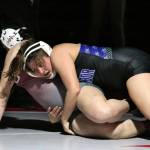 RYAN SPARKS | THE DAILY WORLD Grays Harbor Colleges Renaeh Ureste, right, controls Washington States Taylor Thomas during the 191-pound final of the NWAC Northwest Conference Championships on Saturday at Hoquiam High School.
