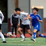 PHOTO BY FOREST WORGUM Elma versus Royal at the Montesano Boys Soccer Jamboree on Friday.