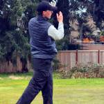 SUBMITTED PHOTO Grays Harbor College golfer Rasmus Tamker hits from the tee box during the University of Puget Sound Invitational on Saturday at Oakbrook Golf Club in Lakewood.