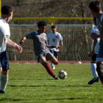 PHOTO BY FOREST WORGUM Hoquiams JB Fabian takes a free kick during the Grizzlies 2-1 overtime victory over Forks on Saturday in Hoquiam.