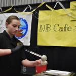 Clayton Franke / The Daily World
Arabella Porter, a ninth-grader in the North Beach culinary program, serves razor clam chowder samples March 16 during the Razor Clam Festival and Seafood Extravaganza at the Ocean Shores Convention Center. Students from the program cooked more than 30 gallons of chowder and competed in this years competition.