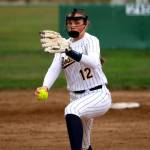 RYAN SPARKS | THE DAILY WORLD Aberdeen pitcher Lily Camp threw a one-hitter in a 10-0 mercy-rule victory over Black Hills in the Bobcats home-opening game on Wednesday in Aberdeen.