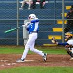 RYAN SPARKS | THE DAILY WORLD Elma outfielder Isaac McGaffey (3) tied the game with a two-run double during a 5-3 win over Aberdeen on Friday at Pioneer Park in Aberdeen.