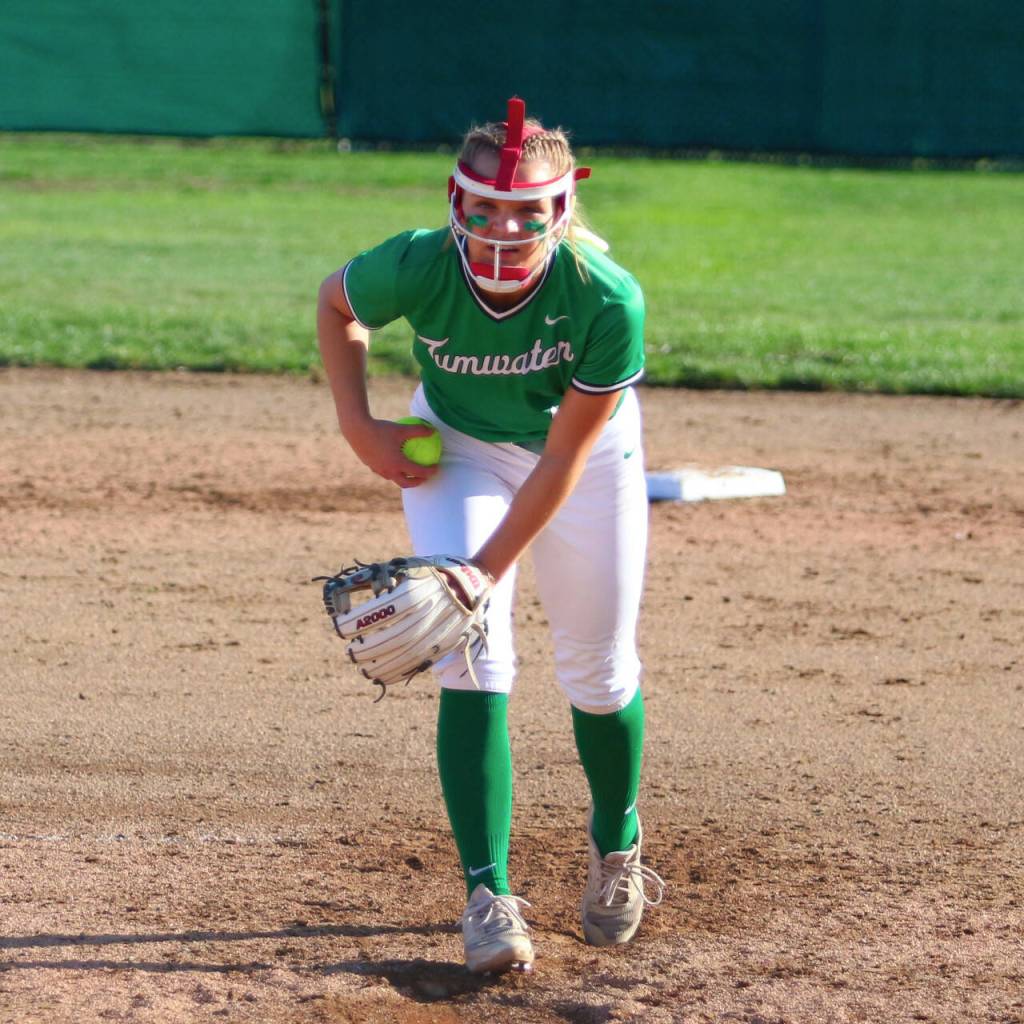 RYAN SPARKS | THE DAILY WORLD Tumwater pitcher Ella Ferguson held Aberdeen scoreless on two hits in the Bobcats 5-0 loss on Friday at the Bishop Athletic Complex in Aberdeen.