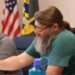 Michael S. Lockett / The Daily World
Mayor Chris Miller of McCleary participates in a city council meeting on Wednesday.