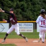 PHOTO BY FOREST WORGUM Montesano shortstop Bode Poler fields a throw during a victory over Colville on Friday in Naches.