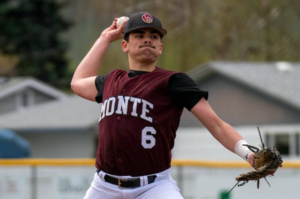 PHOTO BY FOREST WORGUM Montesano senior Jaxson Wilson picked up the victory in a 12-11 win over La Center on Friday in Naches.