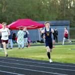 RYAN SPARKS | THE DAILY WORLD Aberdeens Henry Nelson, right, leads Montesanos Jesse Anderson, left, down the home stretch of the boys 800-meter race at the Ray Ryan Memorial All-County Meet on Friday in Ocean Shores.