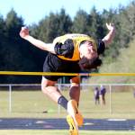 RYAN SPARKS | THE DAILY WORLD North Beachs Tyrell Hovland clears the bar during the boys high jump event at the Ray Ryan Memorial All-County Meet on Friday in Ocean Shores.