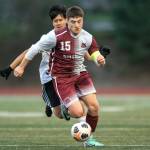 PHOTO BY FOREST WORGUM Montesano junior forward Felix Romero, seen here in a file photo, had a hat trick in a 9-0 win over Forks on Monday in Montesano.