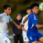 PHOTO BY FOREST WORGUM Elmas Theo Flores, right, makes a play during a 4-0 win over Hoquiam on Wednesday in Elma.
