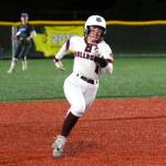 RYAN SPARKS | THE DAILY WORLD 
Montesano short stop Addi Kersker had three hits and drove in three runs during a 7-3 win over Rochester on Saturday night at Dick Tagman Field in Montesano.