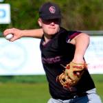 RYAN SPARKS | THE DAILY WORLD Montesano pitcher Cam Taylor earned the victory in a 13-0 win over Elma on Tuesday at Eagle Field in Elma.