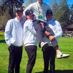 SUBMITTED PHOTO The Grays Harbor College mens golf team of (from left) Cole Wasson, Hayden Hayes, Rasmus Tamker and Brett Wasson celebrate a victory at an NWAC league match on Monday at the Oakbrook Golf Course in Tacoma.