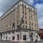 Matthew N. Wells / The Daily World
The 98-year-old Becker Building  200 E. Wishkah St.,  is Aberdeens tallest building. At seven stories, it towers over the rest of downtown Aberdeen. The problem facing the building is it failed a vacant building inspection in February. Repairs are needed as the city sent a Notice and Order to Abate Unsafe or Unlawful Condition letter to the buildings owner  Emmert Silver City LLC. The LLC is owned by Terry Emmert.