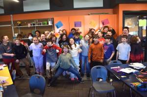 Clayton Franke / The Daily World
Andrea Andrews fifth grade class at Lincoln Elementary in Hoquiam poses for a photo on May 2. The class recently lobbied Mason County Commissioners to adopt a resolution declaring protections for Bigfoot.