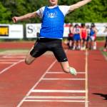 PHOTO BY FOREST WORGUM Elma sophomore Dayton Brookins won the long jump (pictured) and triple jump at the 1A Evergreen Championships on Friday at Montesano High School.
