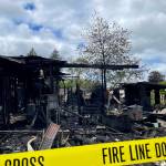 An Oakville house was completely destroyed by fire on Sunday. (MIchael S. Lockett / The Daily World)