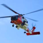 Michael S. Lockett / The Daily World
A Coast Guard MH-60 Jayhawk lands at the Ocosta School Districts football field on Tuesday.