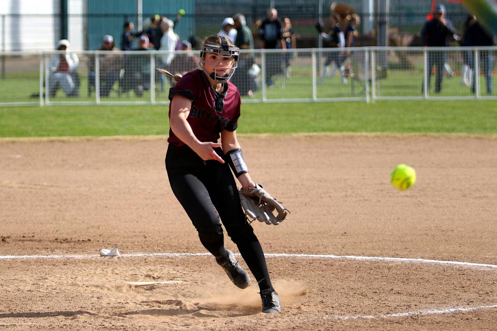 RYAN SPARKS | THE DAILY WORLD Montesano senior Riley Timmons struck out a school district-playoff record 20 batters in a 5-3 victory over Seton Catholic in the 1A District 4 championship game on Saturday in Montesano.