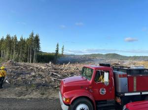 Hoquiam Fire Department
Firefighters confronted a wildfire near Artic, stopping it before it could get too much momentum, on Sunday.