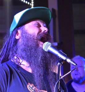 Matthew N. Wells / The Daily World
Chris Haley, owner of Redact Records, seen on stage a few months ago with his band A Lien Nation at Messy Jessys Bar and Grill. Redact will no longer be working with Messy Jessys, but Haley is rooting for the continued success there for the club at 212 S. I St., in Aberdeen. And according to Jessica Knutson, who owns Messy Jessys, the live concerts will continue, but they need to get the equipment all set up first.