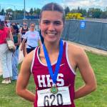 SUBMITTED PHOTO Hoquiam senior Jane Roloff won state titles in the 800, 1600 and 3200-meter races at the WIAA 1A State Championships this past weekend in Yakima.