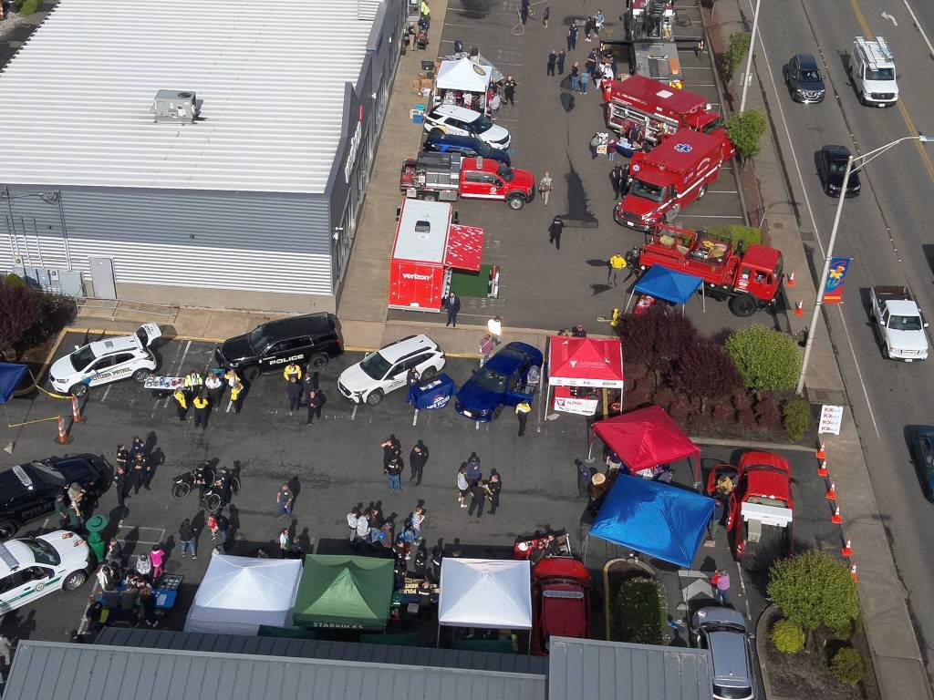 Multiple local, state and county agencies brought equipment for the public to see to the Badges and Brews event hosted by the Aberdeen Starbucks. (Aberdeen Police Department)
