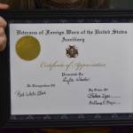 Matthew N. Wells / The Daily World
The customized plaque that each of the three winners received for their singing prowess on The Star Spangled Banner.