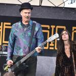 Matthew N. Wells / The Daily World
Krist Novoselic, a Rock and Roll Hall of Fame bassist from his stellar work with Nirvana, plays with The Bona Fide Band. Jillian Raye, provided energetic vocals and some headbanging that helped keep the crowd alive and hungering for more. Its great to be back in Aberdeen, across from the Morck Hotel, Novoselic said from the main stage at World Music Day in Aberdeen.