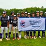 PHOTO COURTESY OF WILLAPA HARBOR LITTLE LEAGUE
The South Beach-Willapa Harbor Senior League All-Star Team swept Capitol to win the District 3 Championship on Saturday.