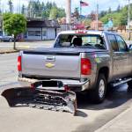 Damage is evident to a vehicle struck by gunfire in a road rage-related incident near McCleary, including the bumper of the suspect vehicle caught on the trailer hitch. (Michael S. Lockett / The Daily World)
