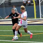 RYAN SPARKS | THE DAILY WORLD Grays Harbor Gulls midfielder Lillian Katrina (00) turns the ball up field during a 6-0 loss to Washington Premier Legends on Saturday at Stewart Field in Aberdeen.