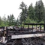 Michael S. Lockett / The Daily World
A residential trailer in Elma was completely destroyed by a fire on Tuesday.