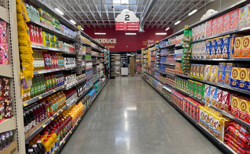 Aisle 2 at the new Grocery Outlet Bargain Market in Elma.